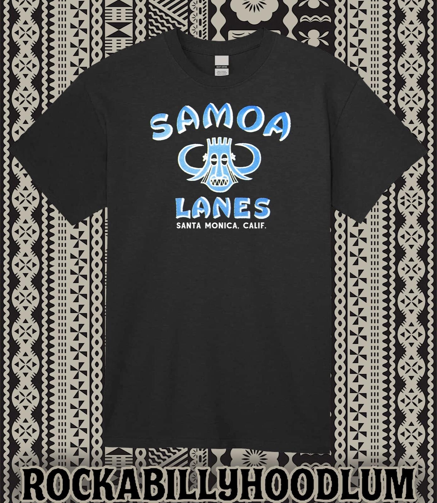 Retro Tee T-Shirt Art Restaurant Bar Tiki Samoa Lanes Bowling Santa Monica CA XXL