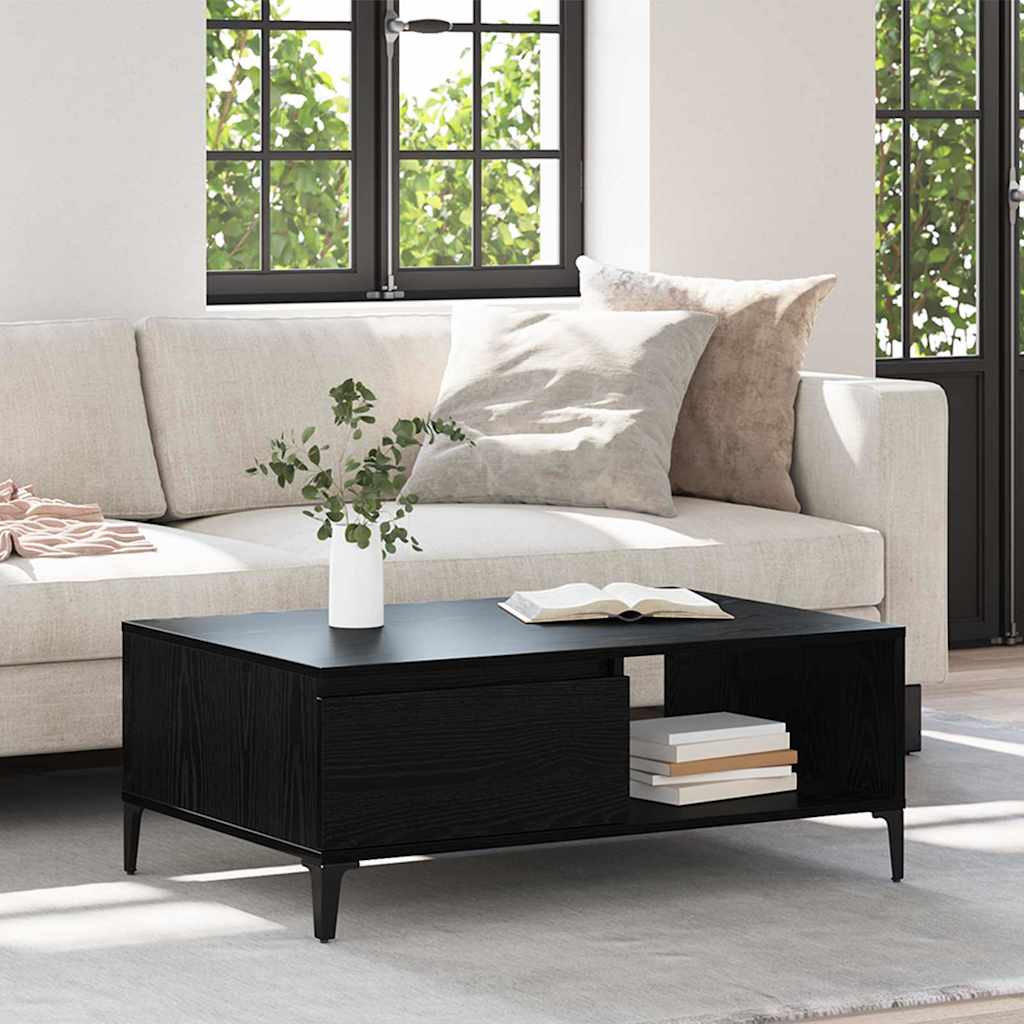 Coffee Table Black Oak Look 90 x 60 x 35 cm Engineered Wood