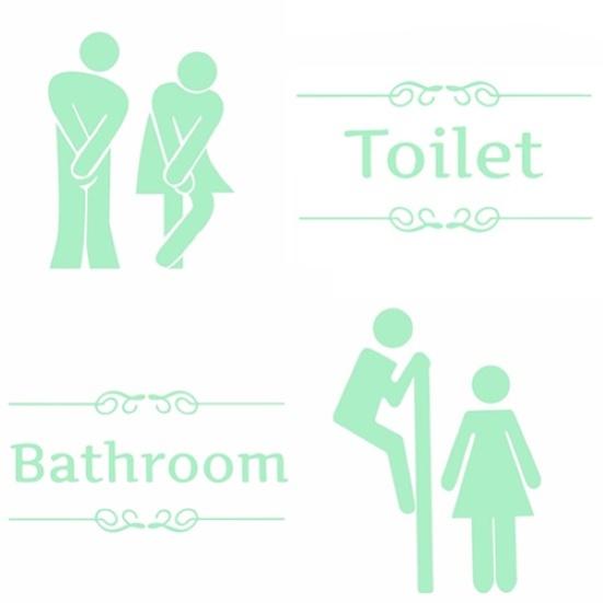 Funny Cartoon Luminous Bathroom Toilet Stickers DIY Home Decor Wall Decoration
