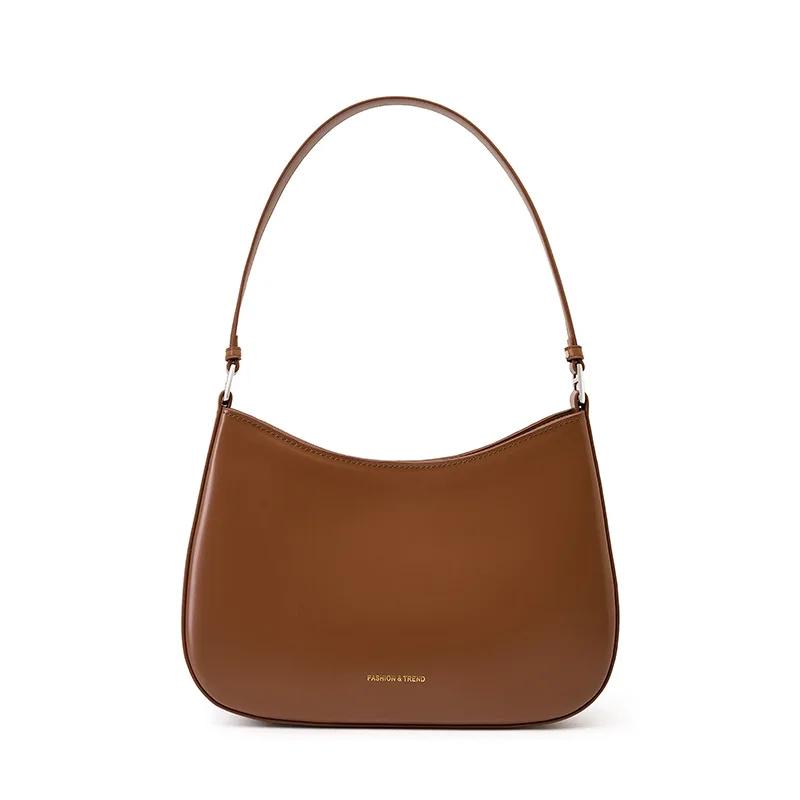 Women's Genuine Leather Shoulder Bag  Baguette Bags  Luxury Designer Bag  Fashion Crossbody Bags  Tofu Bags  Trendy