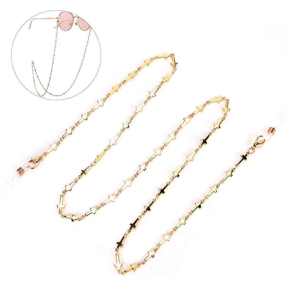 Eyeglasses Cord Alloy Anti-Slip Strap Rope Glasses Chain With Rood Decoration