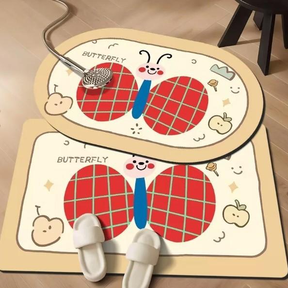 Absorbent Bathroom Mat Toilet Mat Mat Non-slip Household Toilet Door Carpet Cartoon Diatom Mud Mat