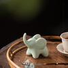 Mini Elephant Ceramic Ornament Cute Desktop Decor Gift for Girlfriend Home Office Collectible Figurine Home Decor