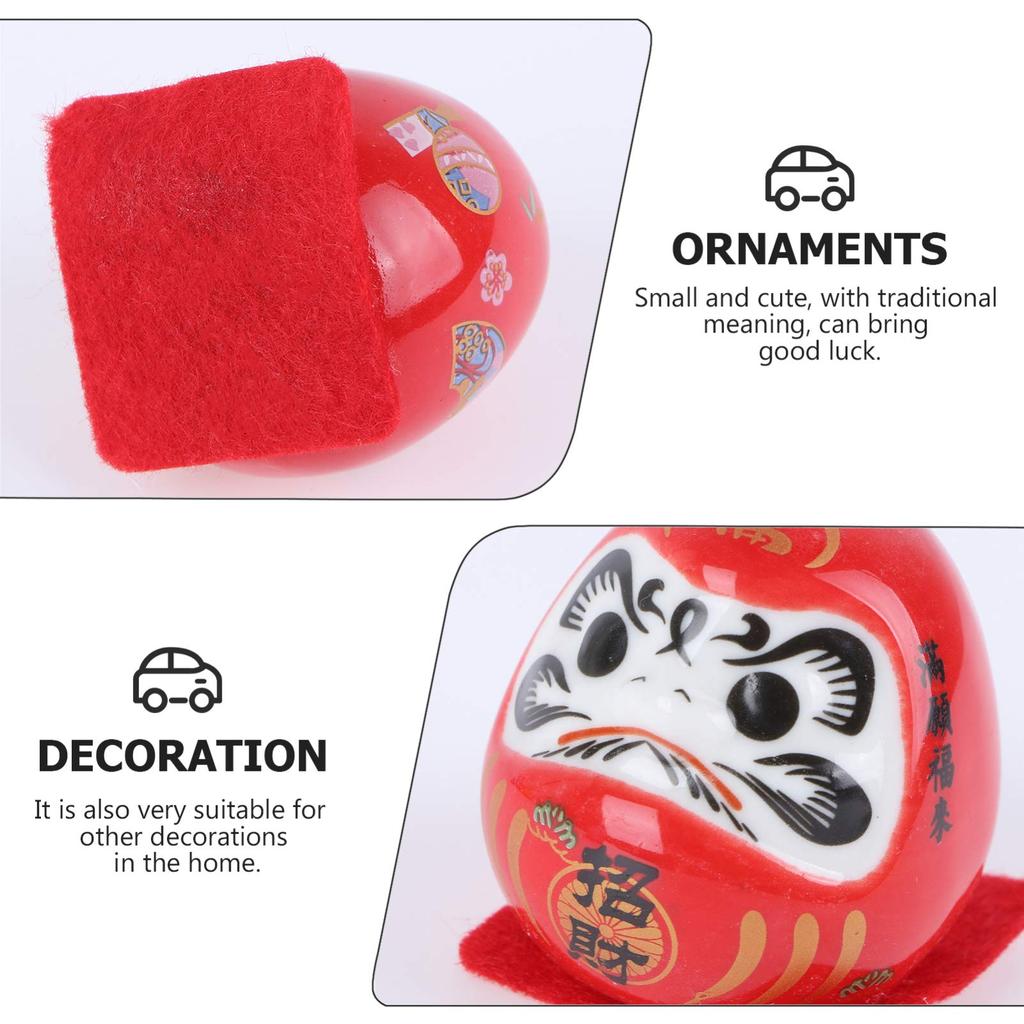 Ledmomo Daruma Figurka Mini Daruma Figurka Keramická figurka 5 kusů 5X4cm Přináší Good Heian Hodně štěstí Nový rok Dekorace Daruma-san Daruma-sama