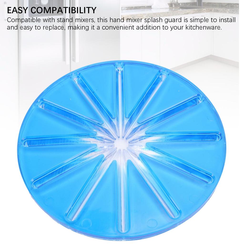 Mixer Splash Guard 6 Line Prevent Spilling Improve Kitchen Efficiency Mixing Bowl Splatter Guard for Kitchen Round Blue