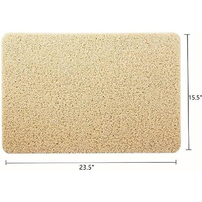 Anti Slip Shower Mat, Soft Textured Bath Mat, Easy Drain Non Slip Comfort Bathtub Mats, Quick Drying PVC Loofah Bathroom Mats, Phthalate Free (15.5"