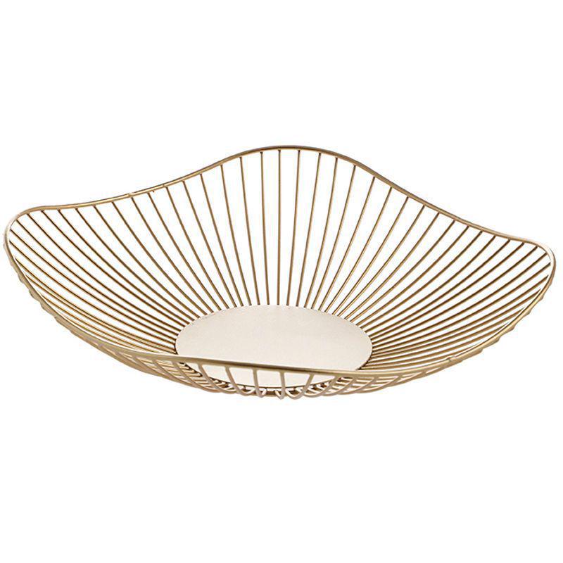 Europäischer Stil Lotusblatt Obstschale - Dekorativer Eisenkorb für Wohnzimmer oder Couchtisch