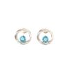Natural Swiss Blue Topaz Silver Stud Earrings 925 Solid Silver Handmade Earrings CE-13-5
