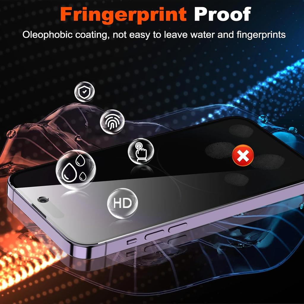 YMHML 2 Pack for iPhone 14 Pro Max Privacy Screen Protector, Upgrade Anti Spy Tempered Glass Privacy Screen for iPhone 14 Pro Max (6.7 Inch), Scratch