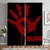 Bloody Window Curtain for Room 2 Panel Partition Curtains for Bedroom Halloween Decoration Shades Home Interior Curtains Living