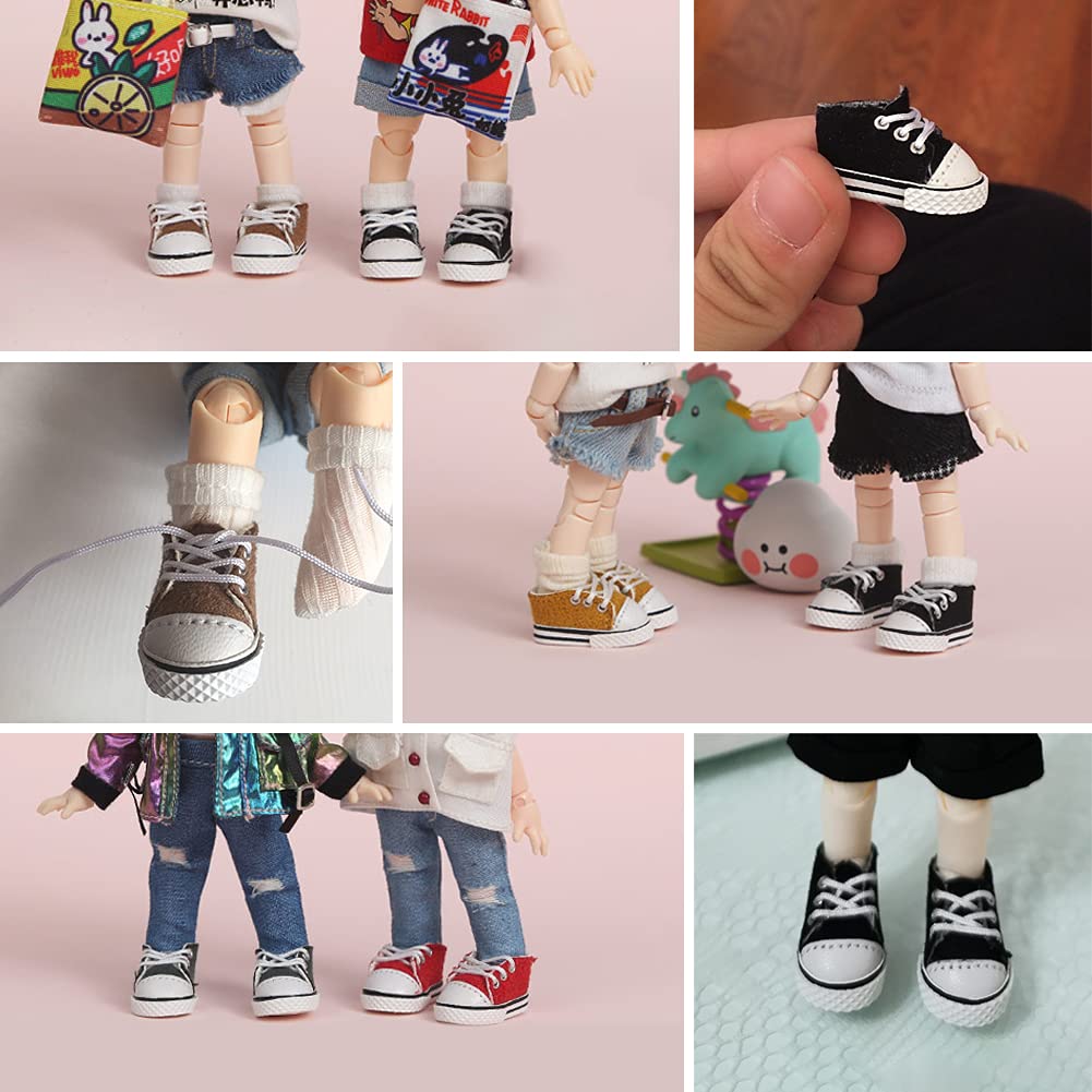 HIGHAWK 11cm Body Shoes, OB11 Size, Obitsu 11 Obitsu Doll Shoes, Canvas Shoes, GSC (Black)