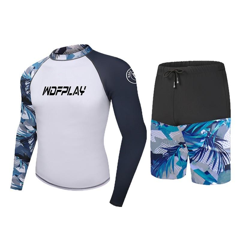 Mens UV Protection Rash Guard Set Quick Dry Swimwear Diving Surfing Jellyfish Defense Water Sports