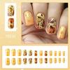 24 Pcs Pumpkins False Nails Short Square Full Cover Stick on Nails Thanksgiving Nails Press On Nails Manicures Supplies