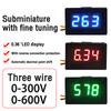 0.36'' DC 0-300V 0-600V 3 Wires Digital Voltmeter Calibrate Reading 0.36 Inch Red Green Blue LED Display Voltage Meter