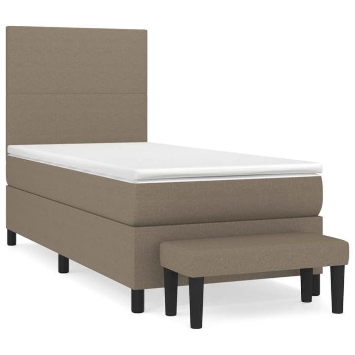 Maison Exclusive - Sommier à lattes de lit avec matelas Taupe 100x200 cm Tissu