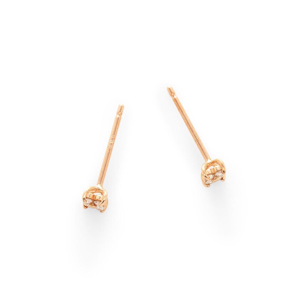 ESTELLE [WEB EXCLUSIVE] Diamond 10K Pink Gold Flower Motif Earrings 0212-2457-0018-0000