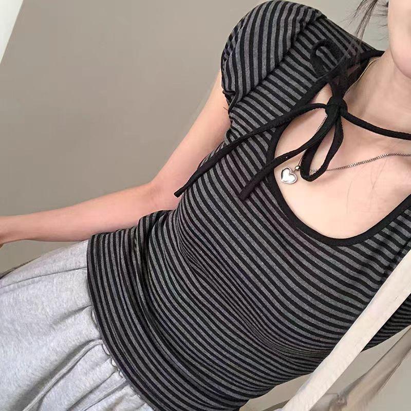 

Summer Korean version chic front shoulder short-sleeved T-shirt women s short foreign style fashion versatile top femininity ins tide L (recommended 57.5-65kg ) чорний