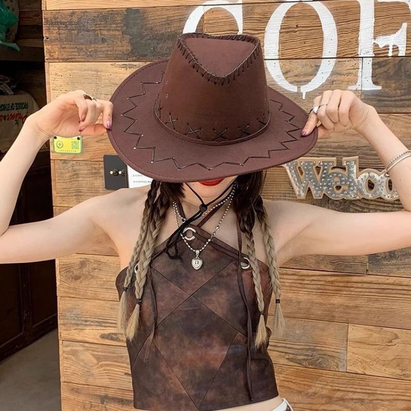 Chapéu de cowboy ocidental infantil verão exterior proteção solar viseira viagem chapéu de cavaleiro aba larga chapéu jazz masculino