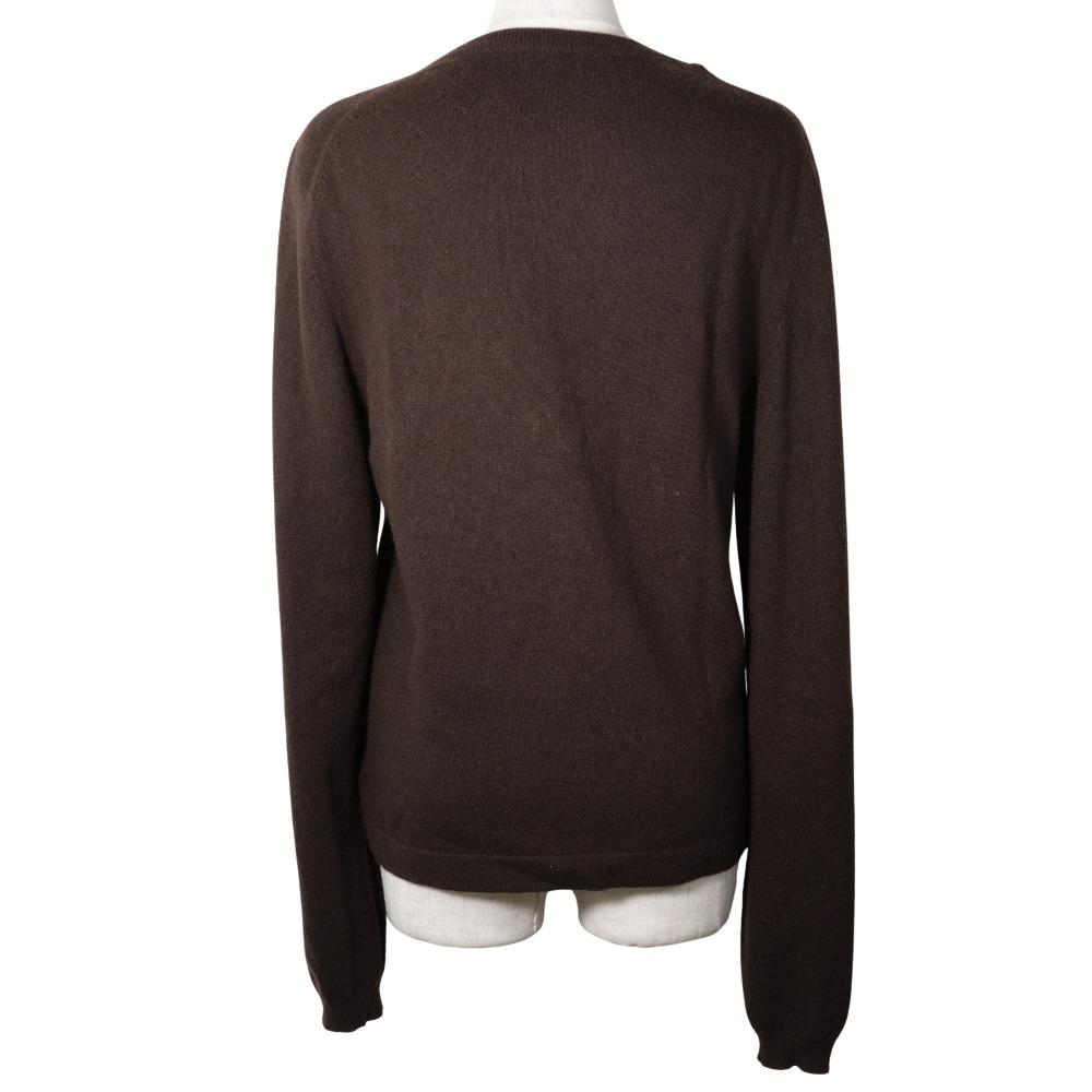 Hermes Serie Button Cardigan Brown Cashmere Women Used