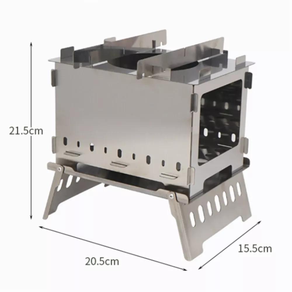 

1 Pcs Outdoor Camping Stove Barbecue Grill Stainless Steel Lightweight Windproof Hiking Picnic Stove белый