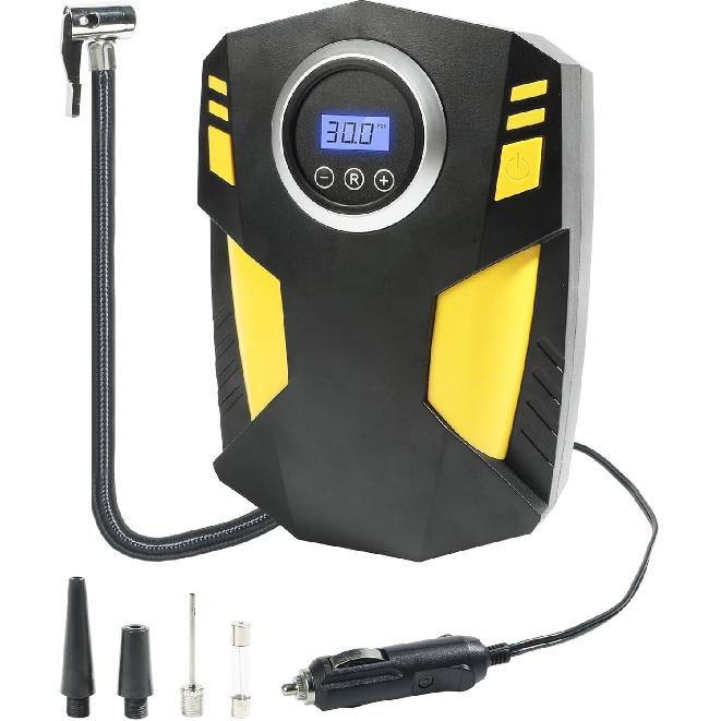 Tire Inflator Portable Air Compressor, 12V DC Car Tire Pump with Digital Pressur