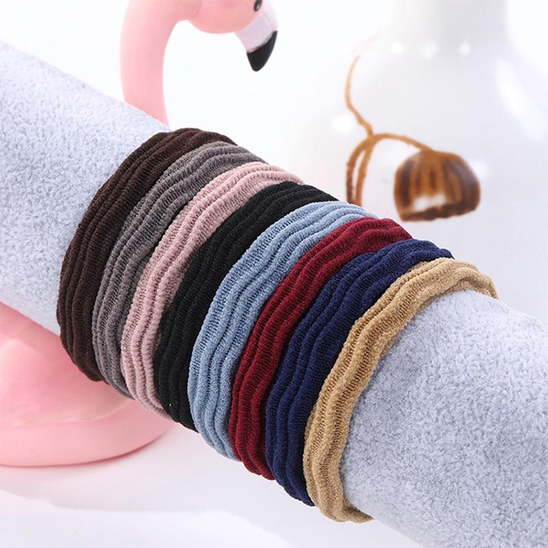 20 Pièces/Lot Couleur Unie Élastiques à Cheveux de Haute Qualité Sans Couture Simples Fille Femmes Bandeaux Accessoires Cheveux Chouchous