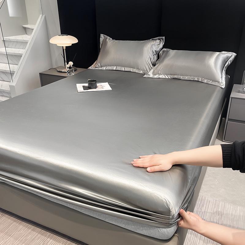 

Простыня на резинке из искусственного шелка с охлаждающим эффектом - Нескользящий сатиновый наматрасник с дамасским узором 150*200cm Fitted Sheet