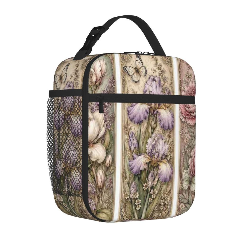 Bestselling Elegant Botanical Wall Art Rainbow Print Food Cooler Bag Children Outing Insulated Lunch Pouch