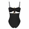 Women Swimsuit Cutout Bathing Suit Linked Ruched Swimwear Adjustable Strap Beach Vacation Wear