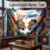 Mushroom Forest Theme Throw Blanket Custom Name Text Personalized Blanket Soft Cozy Blanket for Home Sofa Bed