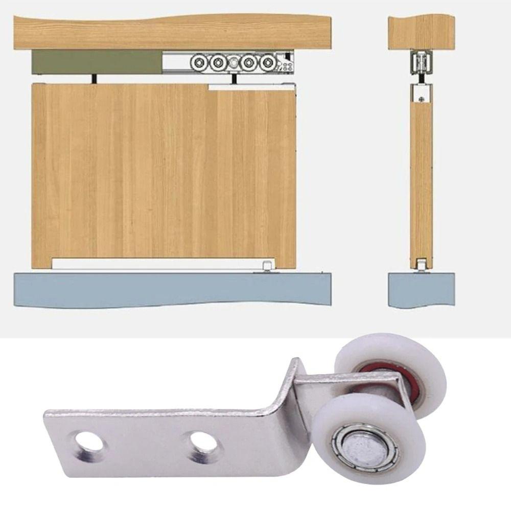 2Pcs Metal Sliding Door Pulleys with Two Plastic Wheels 40x19mm 60x19mm Bearing Pulley Block Smooth Silent Bearing Wheel