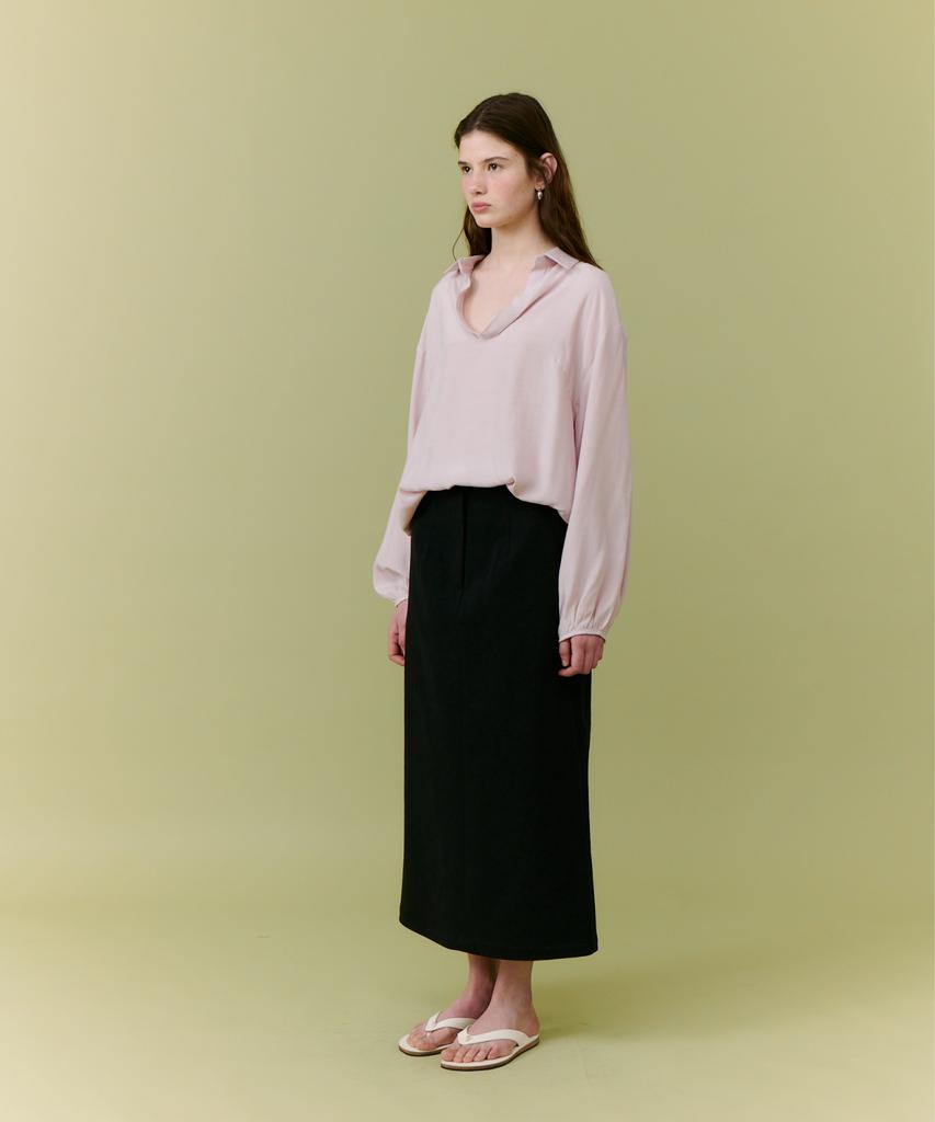 Deolil Cotton Long Skirt_Black