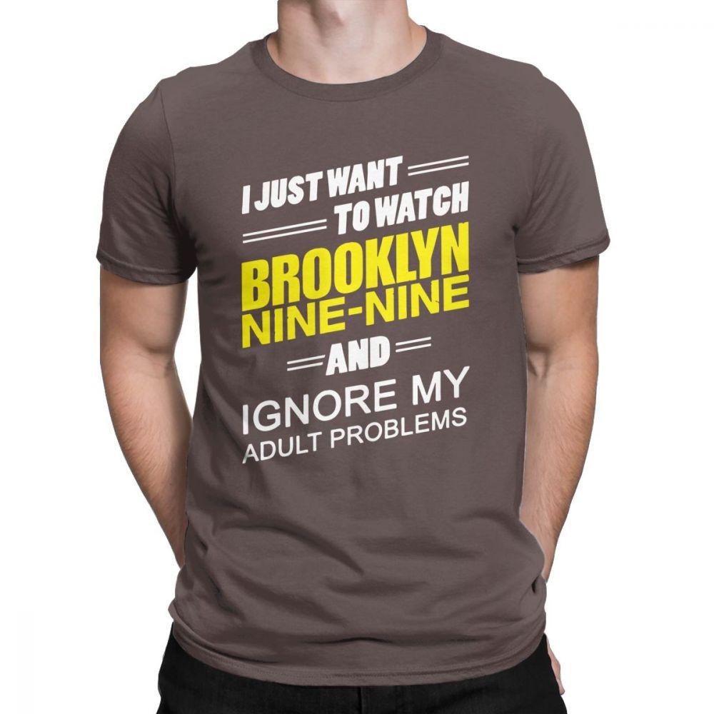 Ignore My Adult Problems  Men T Shirt Brooklyn 99 Brooklyn Nine Nine Jake Peralta Tees Crew Neck TShirt Printing Tops S