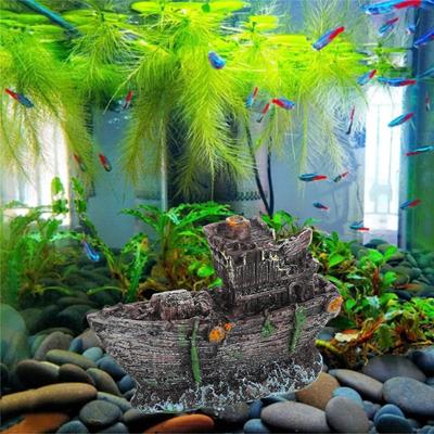 Décoration d'aquarium en résine, avion de chasse vintage, ruines, abri pour poissons, crevettes, grotte, cachette, décoration d'aquarium, décoration de réservoir de tortues