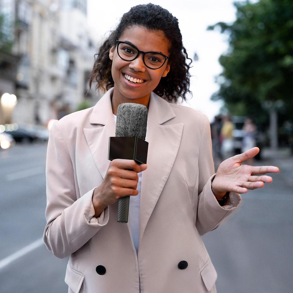 TONOR Mikrofon-Griff für DJI RODE Einziehbarer Handmikrofonständer für Drahtloses Lavalier-Mikrofon Interview-Rig für und Berichterstattung