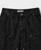 Beulaendideu Double Knee Carpenter Denim Shorts [Washed Black]