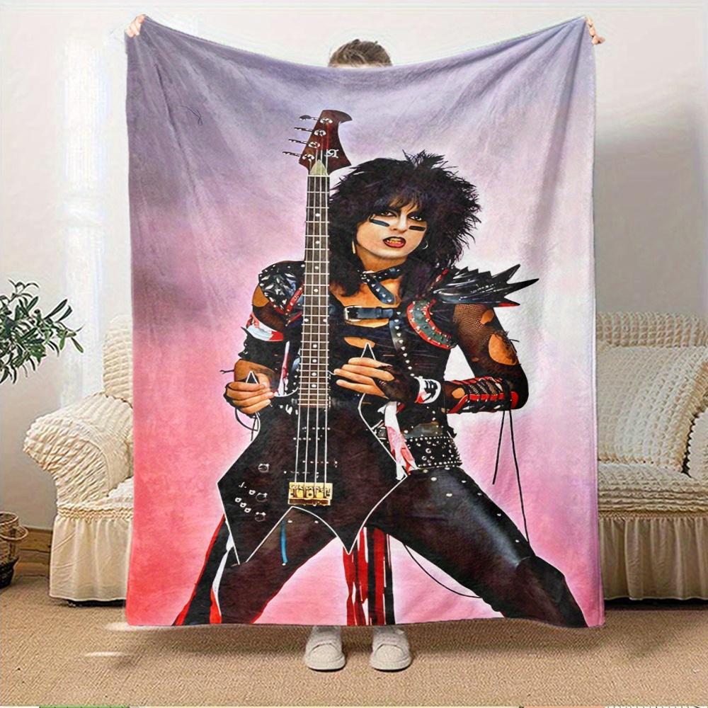 1pc Guitarist,Punk Rocker,ClowneTheme Digital Printed Flannel Blanket, Super Soft Plush Fleece Bed Cover, Multi-Function Four Seasons Hypoal