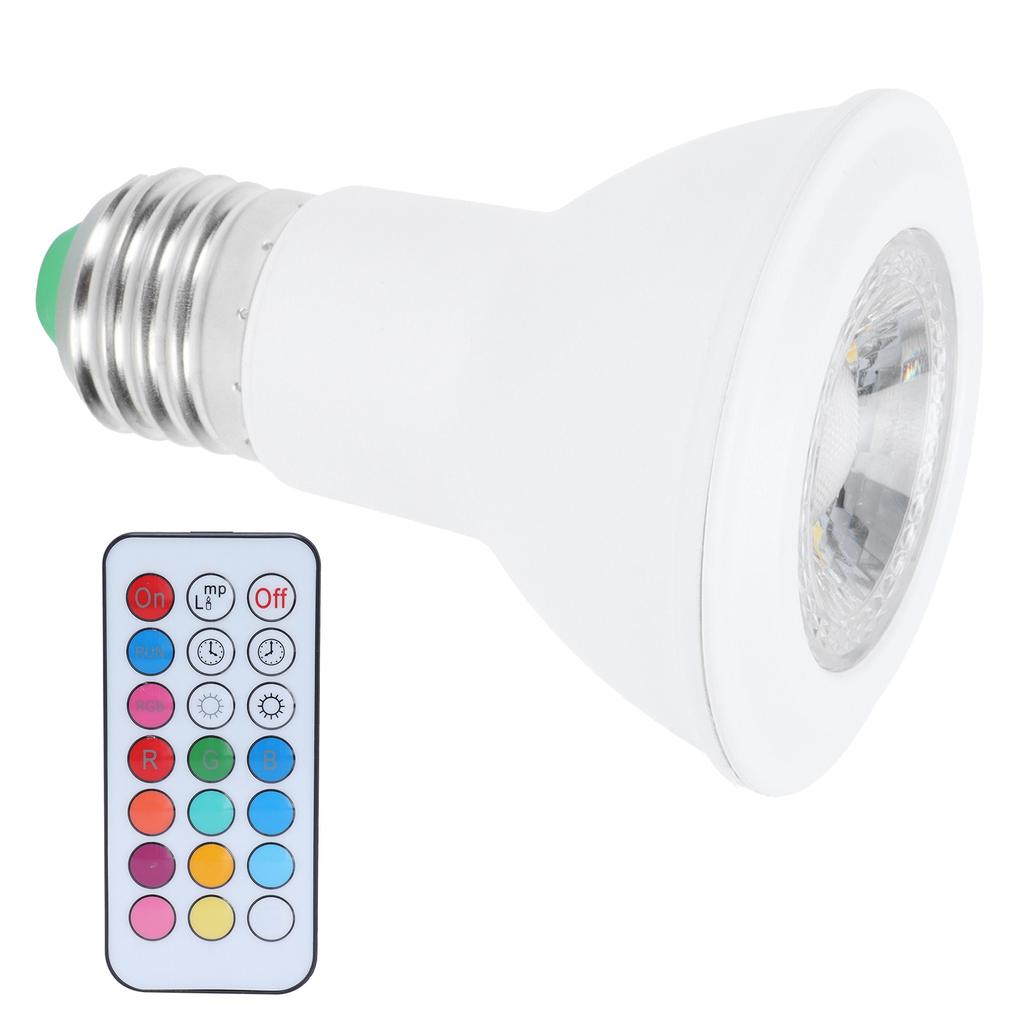 10W RGBW Spotlight with Timing Remote Control E27 Color Changing Light Bulb 85‑265V