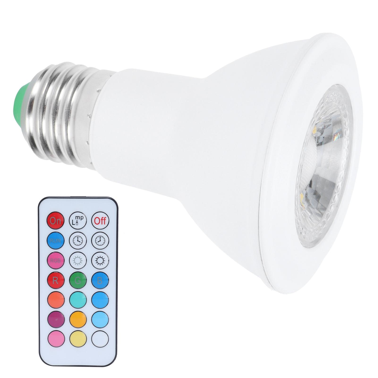 

10W RGBW Spotlight with Timing Remote Control E27 Color Changing Light Bulb 85‑265V