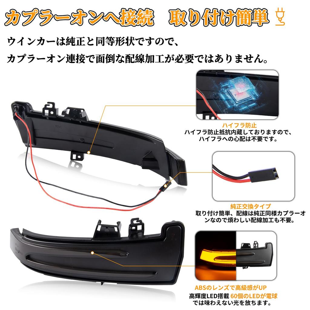 POPMOTORZ LED Flowing Door Mirrors for Sequential Door Compatible with CLS Smoked Lens Mercedes-Benz W204, Mirrors, W176, W212, W246, W221, C117,