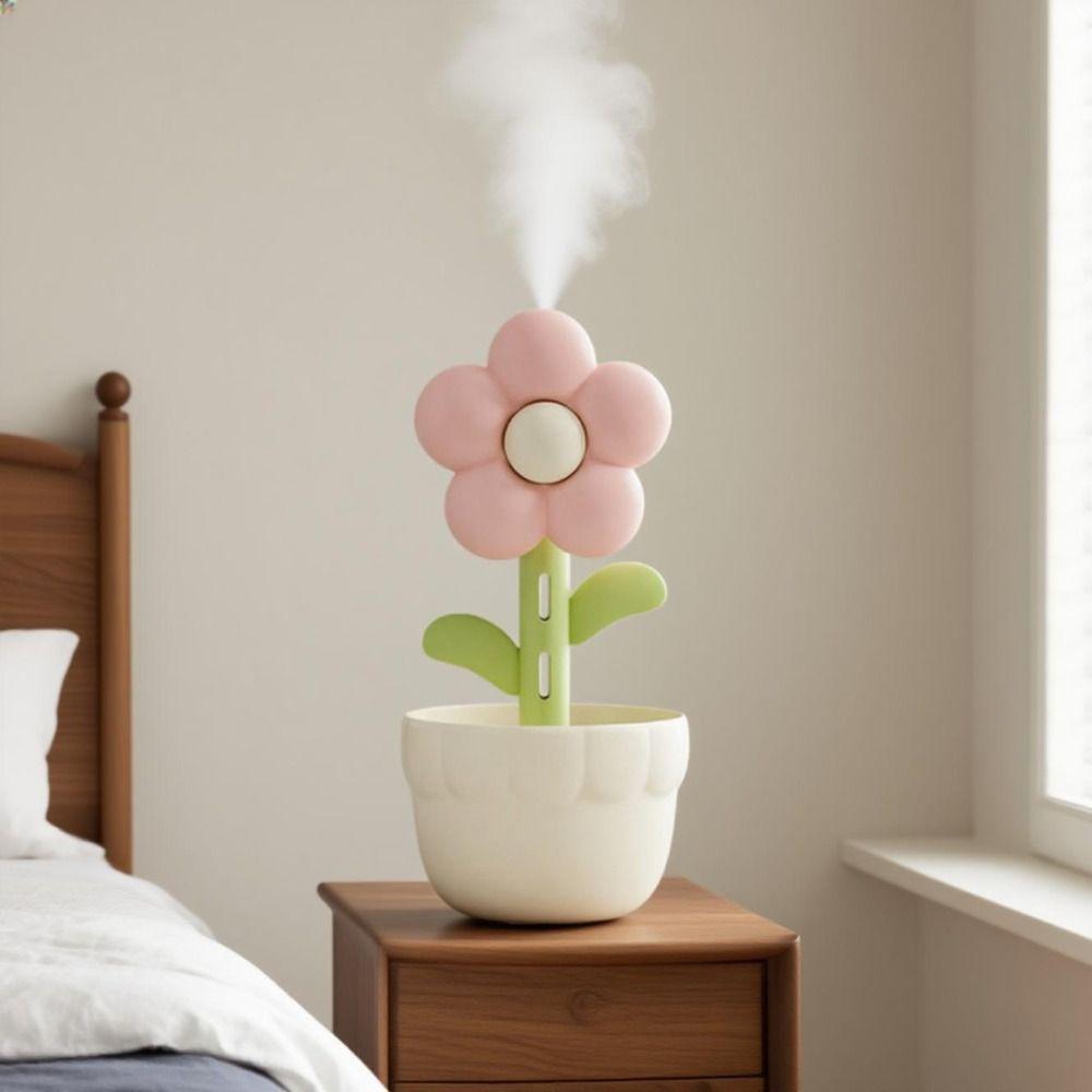Cute Desktop Cool Fogger 300ml Cool Mist Air Purifier Flower Air Humidifier  Office
