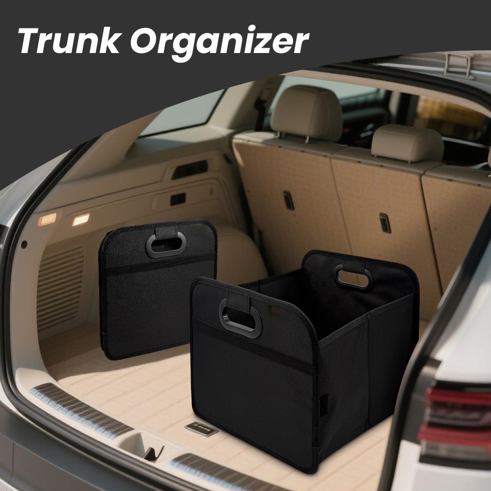 40l Foldable Portable Car Storage Box With Side Net, Car Trunk Organizer, Camping Outing Storage Box, Space-saving Multi-functional Storage Box,