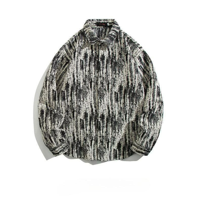 Shirt Men's Loose Autumn and Winter Models Retro Ethnic Style Couple Long-sleeved Shirt Jacket