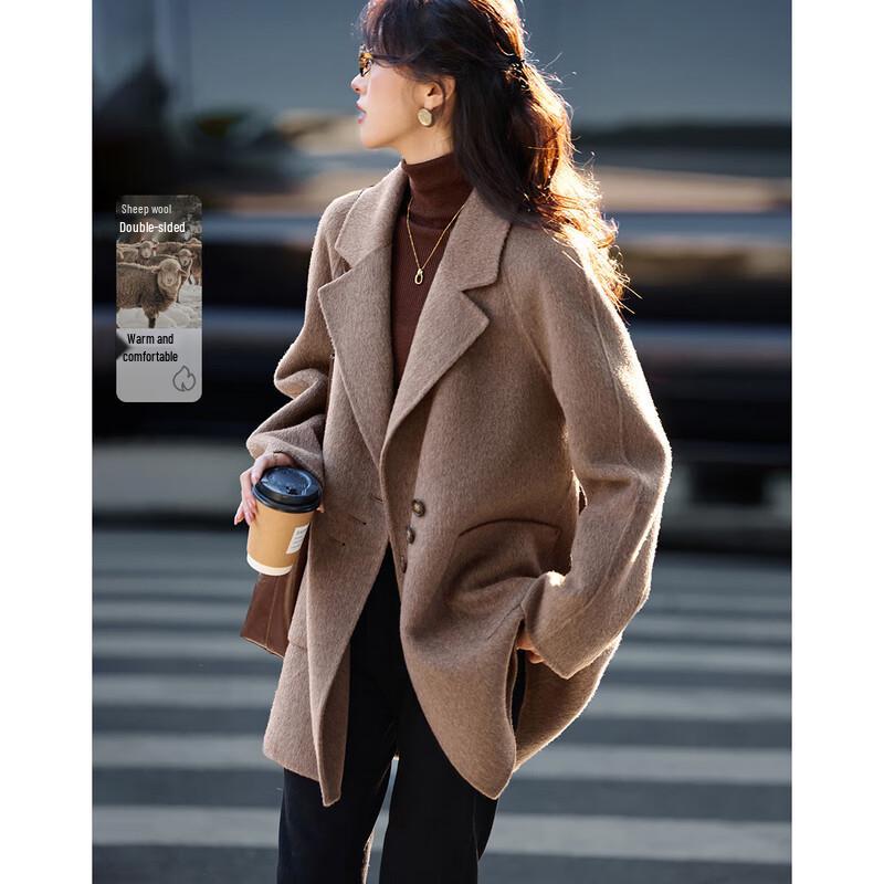 

Women s Handmade Double-Faced Wool Winter Coat XL