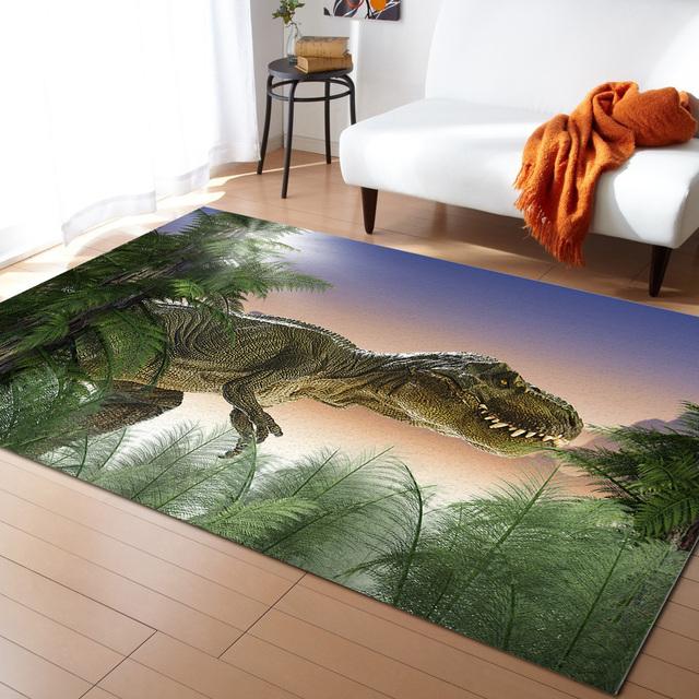 Cartoon Dinosaur Carpets for Living Room Home Decor Children's Room Anti-slip Crawling Mat Bedroom Bedside Foot Pad Doormat