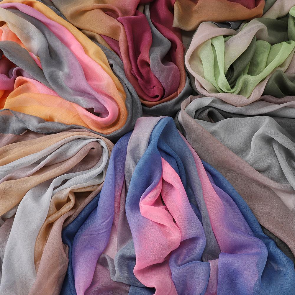 New Gradual Change Color Splicing, Casual Women's Hand-painted Scarf, Head Scarf, Headscarf