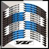 Modifizierte Felgenaufkleber mit reflektierenden Innenringaufklebern sind für die Yamaha R3 geeignet.