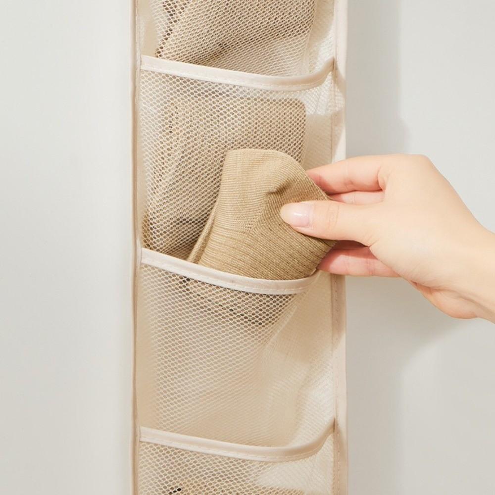 7 Grid Underwear Storage Bag Wall-mounted Hair Accessory Bag Space Saving Hanging Bag Organizer