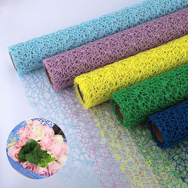 50Cm*4.5M/Roll Flower Wrapping Mesh Paper Iregular Hollow Net Wrapper Floral Bouquet Paper Fresh Flower Florist Packaging Sheet