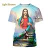 T-shirt Stampa 3D Amore di Gesù per Ogni Cristiano Moda Estiva Modello Gesù Uomo Donna Calda Manica Corta T-shirt Casual Ropa Hombre